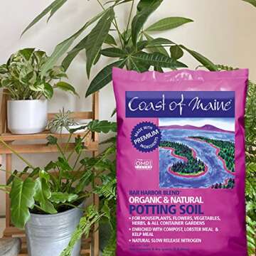 Coast of Maine Bar Harbor Blend (8qt) Organic and Natural Potting Soil for Houseplants, Flowers, Vegetables, Herbs and Containers