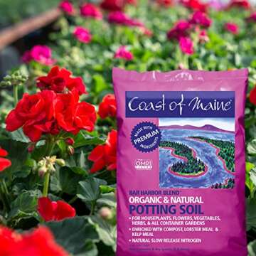 Coast of Maine Bar Harbor Blend (8qt) Organic and Natural Potting Soil for Houseplants, Flowers, Vegetables, Herbs and Containers