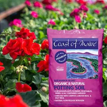 Coast of Maine Bar Harbor Blend (8qt) Organic and Natural Potting Soil for Houseplants, Flowers, Vegetables, Herbs and Containers