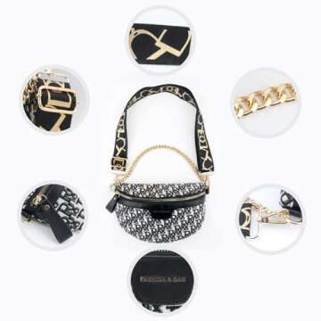 AudyKasse Crossbody Bags For Women, Unique portable small crossbody shoulder bag. (Black)