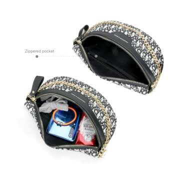 AudyKasse Crossbody Bags For Women, Unique portable small crossbody shoulder bag. (Black)