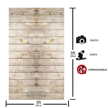 Funnytree Vinyl Wood Backdrop for Photography - 3x5ft