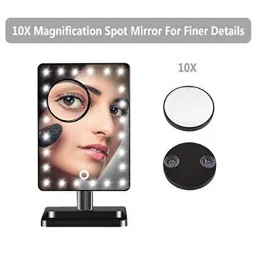 Waneway 12-Inch Lighted Makeup Mirror with 10X Magnification