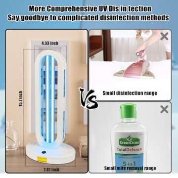 Dailytop UV Light Sanitizer for Room,UVC Disinfection Light for Mold,Ultraviolet Light with 3-Speed ...
