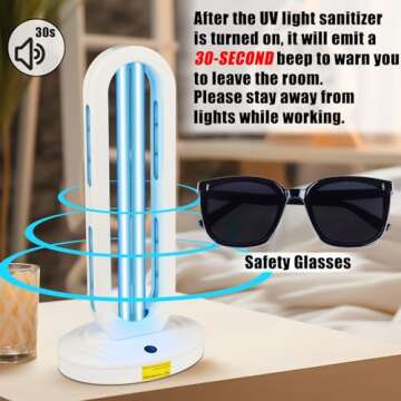 Dailytop UV Light Sanitizer for Room,UVC Disinfection Light for Mold,Ultraviolet Light with 3-Speed Timing and Remote Control,Home Disinfection Device UV Lamp for Home