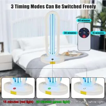 Dailytop UV Light Sanitizer for Room,UVC Disinfection Light for Mold,Ultraviolet Light with 3-Speed Timing and Remote Control,Home Disinfection Device UV Lamp for Home