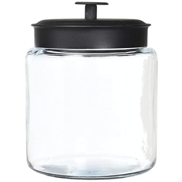 Anchor Hocking 96712 Mini Montana Jars with Black Metal Covers, 96 Ounce