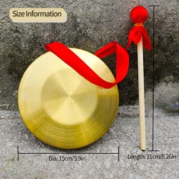 GTHER 15cm Chinese Gong with Wooden Mallet for Celebrations