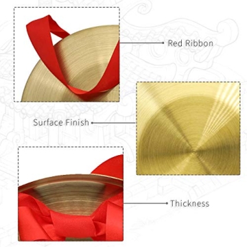 GTHER 15cm Chinese Gong with Wooden Mallet for Celebrations