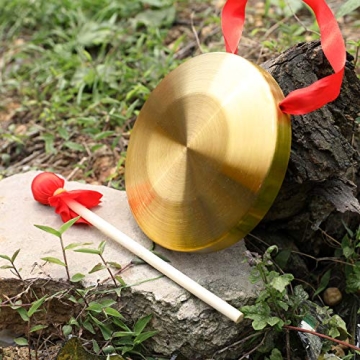 GTHER 15cm Chinese Gong with Wooden Mallet for Celebrations