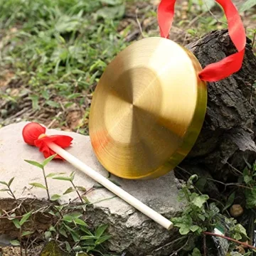GTHER 15cm Chinese Gong with Wooden Mallet for Celebrations