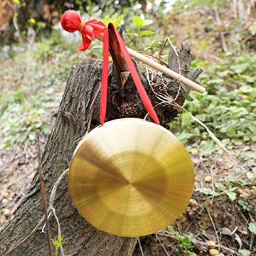 GTHER 15cm Chinese Gong with Wooden Mallet for Celebrations