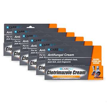 CareAll Clotrimazole Antifungal Cream 1% USP 1.0 oz. (6 Pack), Cures Most Athlete’s Foot, Jock Itch and Ringworm, Sooths and Relieves Itching, Burning and Cracking from These Conditions