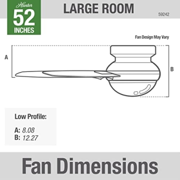 Hunter 52" Dempsey Ceiling Fan with LED Light