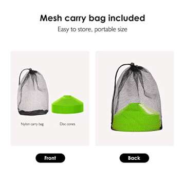 REEHUT Soccer Cones 25 Pack, Sport Agility Training Disc Cone for Football Basketball, Sports Equipment for Kids Field Markers with Free User E-Book Green