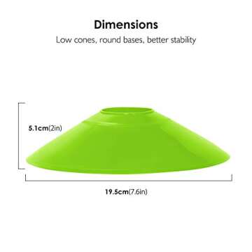 REEHUT Soccer Cones 25 Pack, Sport Agility Training Disc Cone for Football Basketball, Sports Equipment for Kids Field Markers with Free User E-Book Green