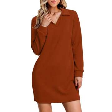 WIHOLL Sweatshirt Dresses for Women 2024 Casual Long Sleeve Dress Fall Outfits Women Loose Fitting H...