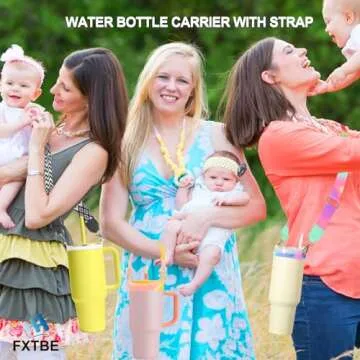 Carrier with Strap for Stanley Cup Accessories, Cute Adjustable Water Bottle Carrying Straps for Stanley 40 30 20 OZ Tumbler, Holder for Women Men Boys Girls