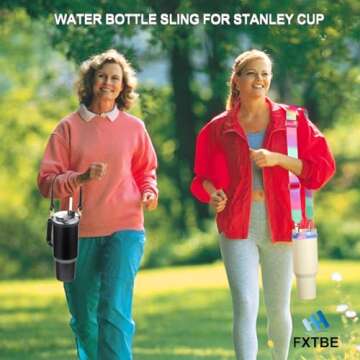 Carrier with Strap for Stanley Cup Accessories, Cute Adjustable Water Bottle Carrying Straps for Stanley 40 30 20 OZ Tumbler, Holder for Women Men Boys Girls