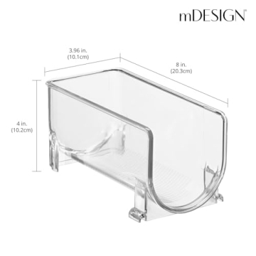 mDesign Plastic Free-Standing Wine Set Rack Storage Organizer for Kitchen Countertops, Pantry Cabinet, Fridge Organization - Holds Water Bottle and Alcohol Bottles - 2 Pack - Clear