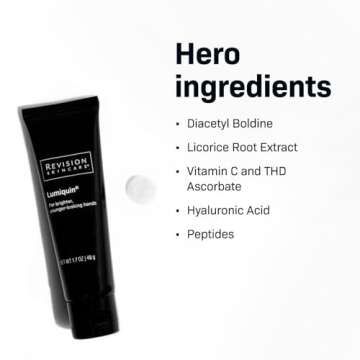 Revision Skincare Lumiquin® Hand Cream, Anti Aging Hand Moisturizer, Supports Moisture Barrier, Skin Brightening, 1.7 oz