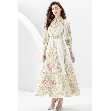 LAI MENG FIVE CATS Floral Print Maxi Dress For Women