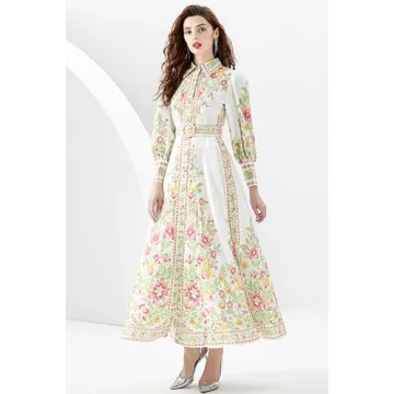 LAI MENG FIVE CATS Floral Print Maxi Dress For Women