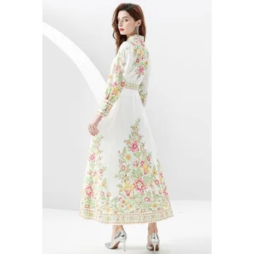 LAI MENG FIVE CATS Floral Print Maxi Dress For Women