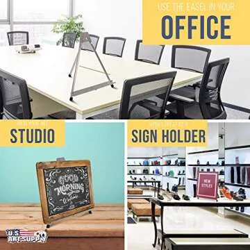 U.S. Art Supply 15" High Aluminum Tabletop Display Easel (Pack of 10) - Collapsible Folding Frame, Portable Artist Tripod Stand - Holds Canvas, Paintings, Books, Presentations, Photos, Pictures, Signs