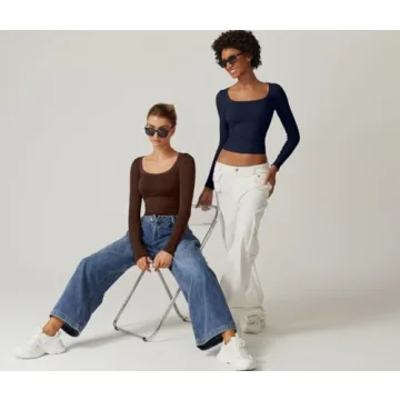 Stylish Long Sleeve Crop Top for Women by QINSEN