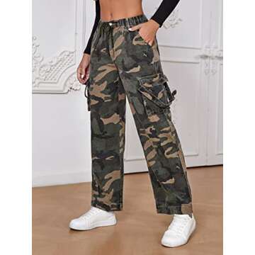 Stylish Verdusa Women's Camo Cargo Pants for Comfort