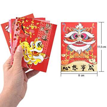 Zealor 72 Pieces Chinese Red Envelopes - Perfect for New Year Celebrations!