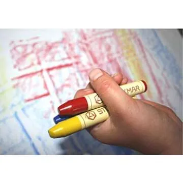 Stockmar Beeswax Stick Crayons in Storage Tin, Set of 8 Colors, Waldorf Assortment