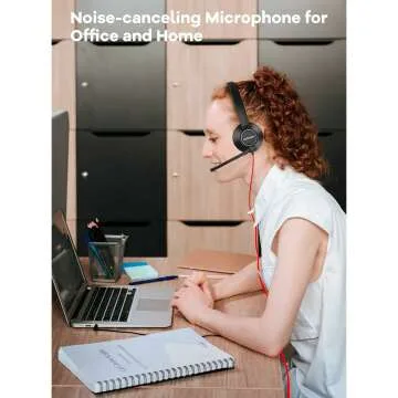 HROEENOI Noise Cancelling Headset for Work & Study