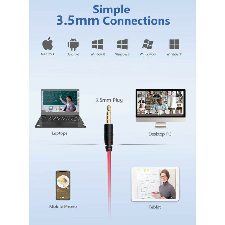 HROEENOI Noise Cancelling Headset for Work & Study