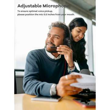 HROEENOI Noise Cancelling Headset for Work & Study