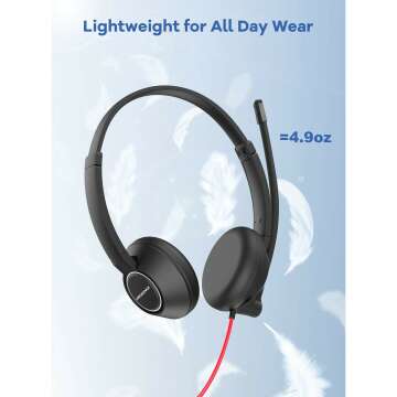 HROEENOI Noise Cancelling Headset for Work & Study