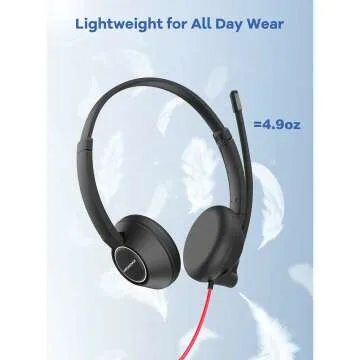 HROEENOI Noise Cancelling Headset for Work & Study