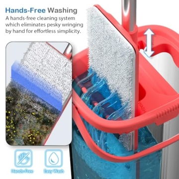 TETHYS Flat Mop and Bucket for Efficient Floor Cleaning