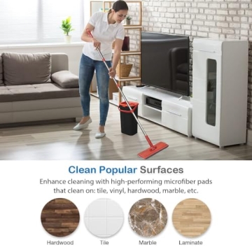 TETHYS Flat Mop and Bucket for Efficient Floor Cleaning