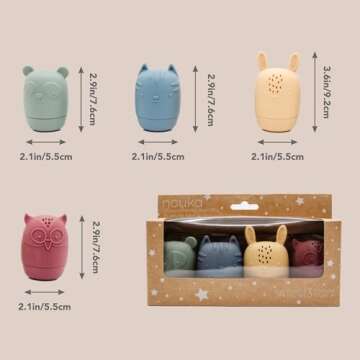 noüka Animals Bath Toy Set | Safe Silicone Fun | 4-Pack
