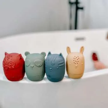 noüka Animals Bath Toy Set | Safe Silicone Fun | 4-Pack