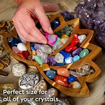Curawood Lotus Crystal Display Tray for Stones and Jewelry