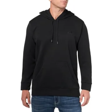 Adidas Men's Badge of Sport Fleece Hoodie - Sustainable Comfort and Style
