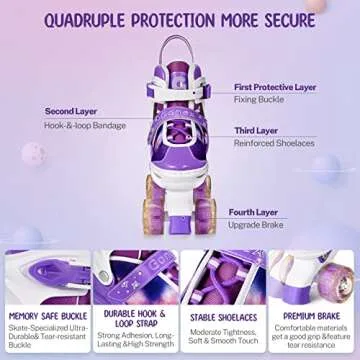 Gonex Roller Skates for Girls Kids Boys Women with Light up Wheels and Adjustable Sizes for Indoor O...