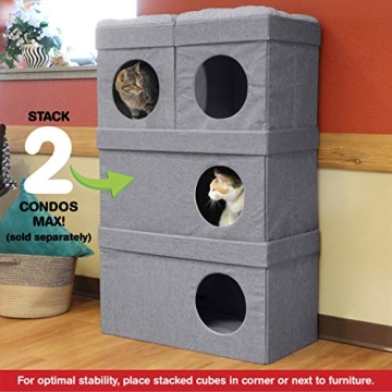 Kitty City Large Stackable Grey Condo for Cats