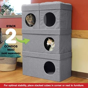 Kitty City Large Stackable Grey Condo for Cats