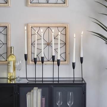 CosmoLiving Modern 7 Plate Candle Holder in Black