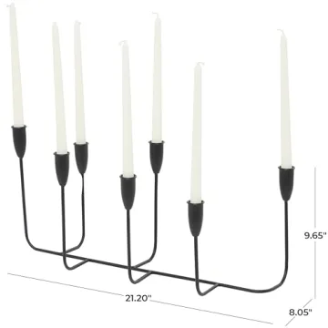 CosmoLiving Modern 7 Plate Candle Holder in Black