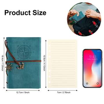EOOUT 2pcs Leather Writing Journal, Vintage Spiral Refillable Notebook, Travel Journal for Women and...